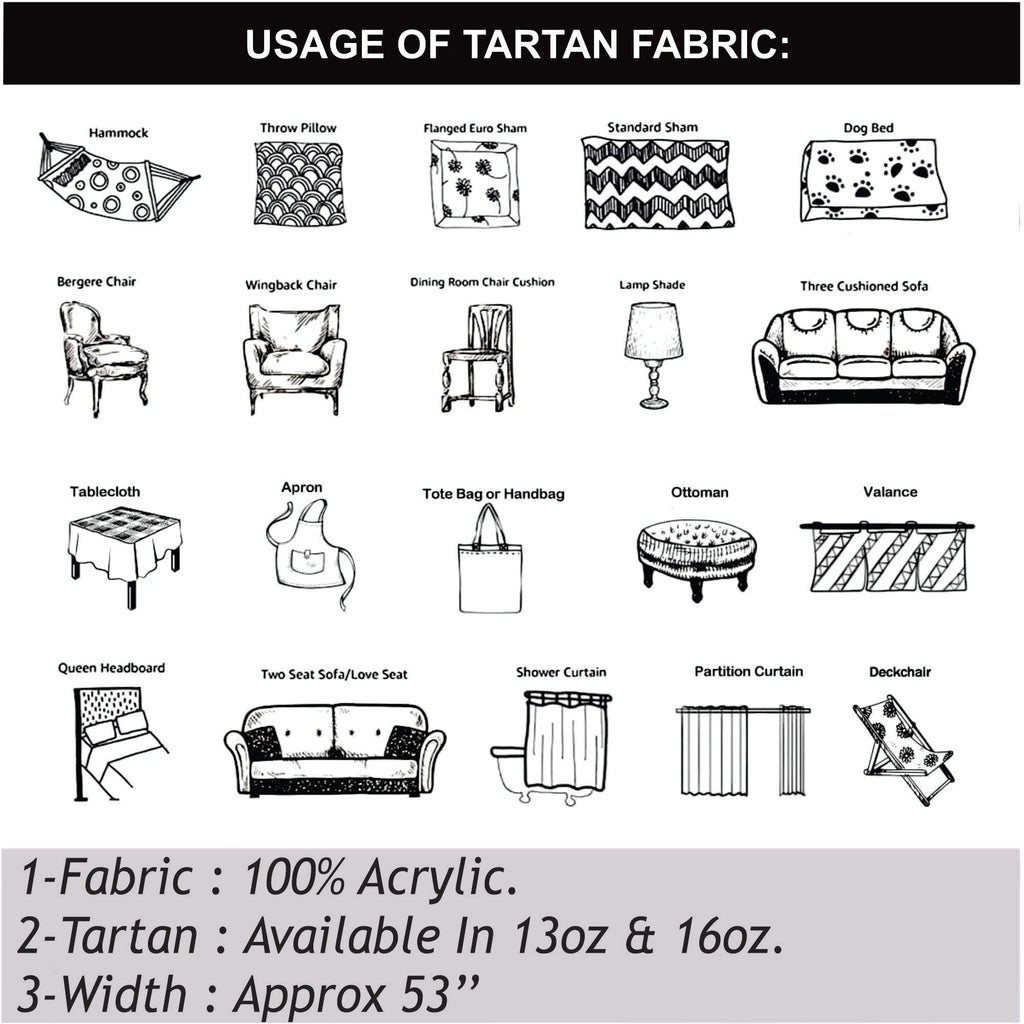Scottish 16oz Tartan Plaid Fabric By The Yard - Tara Murphy Tartan