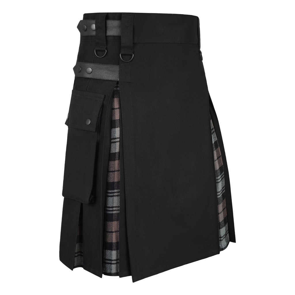 Women’s Black Watch Weathered Hybrid Kilt – Plaid Mini Skirt for Golf, Highland Games & Casual Wear