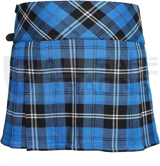 Women's 16'' Blue Ramsay Tartan Pleated Billie Kilt Skirt All Safe International