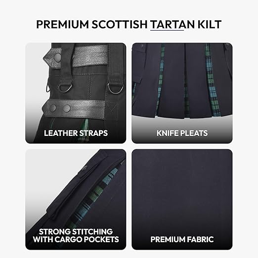 Women’s Campbell Ancient Hybrid Kilt – Adjustable Plaid Mini Skirt, Stylish for Golf & Casual Wear