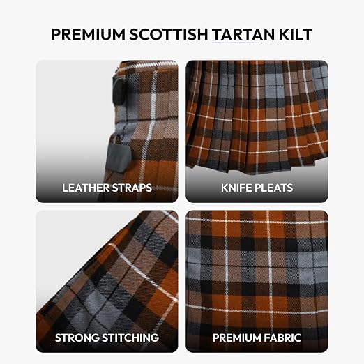 Men's 5 Yard Scottish Tartan Kilt, Highland Wedding Kilt, Graham of Montrose Weathered Tartan Kilt
