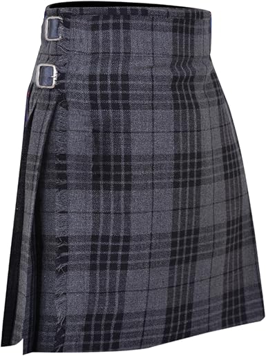 Men’s Scottish 5 Yard Kilt – Grey Tartan, Traditional Highland & Formal Wedding Wear