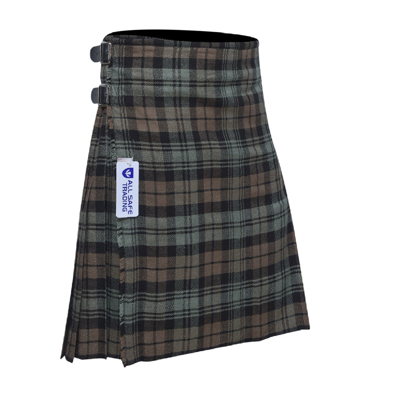 Scottish Traditional Tartan Kilt for Kids, Boys and Girls Toddler Kilts with Ease of Size - Black Watch Weathered Tartan