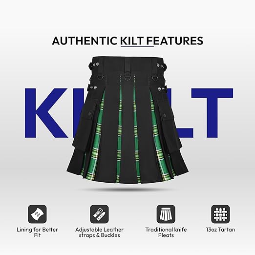 Women’s Irish Hybrid Kilt – Adjustable Plaid Mini Skirt, Stylish for Golf & Casual Wear