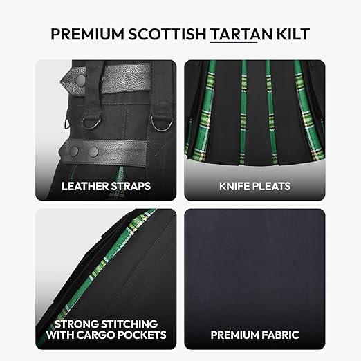 Women’s Irish Hybrid Kilt – Adjustable Plaid Mini Skirt, Stylish for Golf & Casual Wear