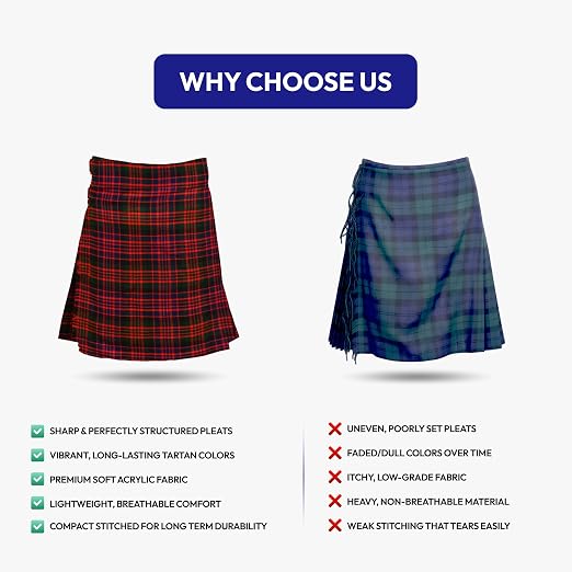 Men's 5 Yard Scottish Tartan Kilt, Highland Wedding Kilt, Macdonald Tartan Kilt