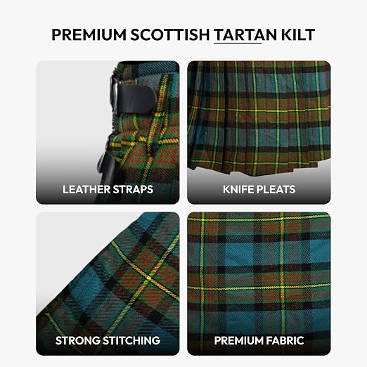 Men's 5 Yard Scottish Tartan Kilt, Highland Wedding Kilt, Muir Tartan Kilt