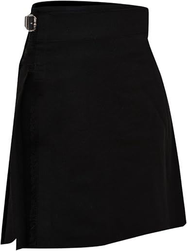 Authentic Scottish Men's Tartan Kilts - Highland Light Weight Value Kilt Embrace Your Heritage with Comfort Plain Black Tartan Kilt