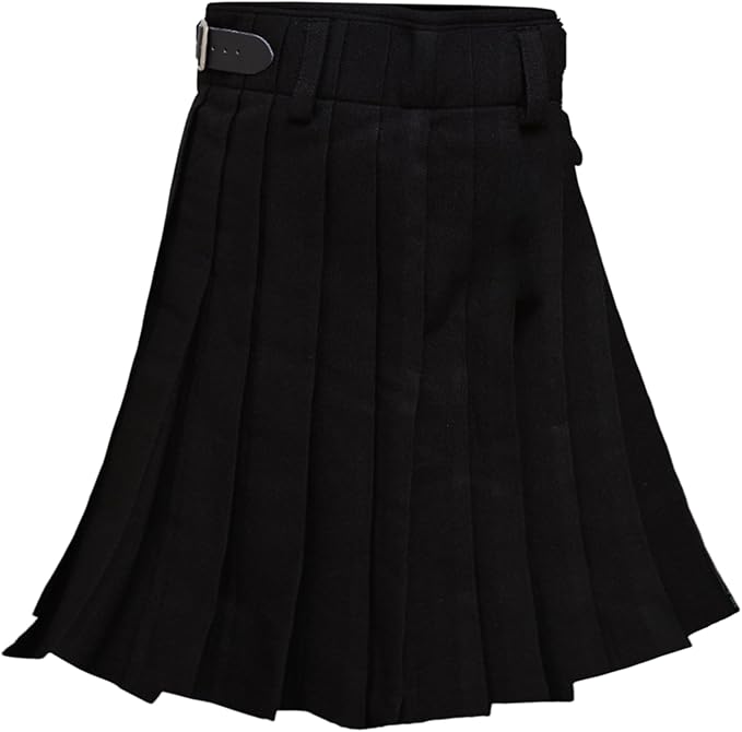 Black Scottish 5 Yard Kilt for Men – Traditional Plain Tartan Highland & Formal Wedding Wear