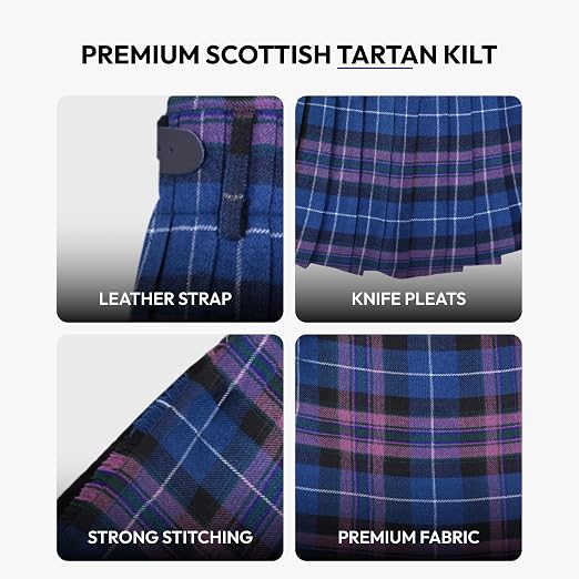 Authentic Scottish Men's Tartan Kilts - Highland Light Weight Value Kilt Embrace Your Heritage with Comfort Pride of Scotland Tartan Kilt