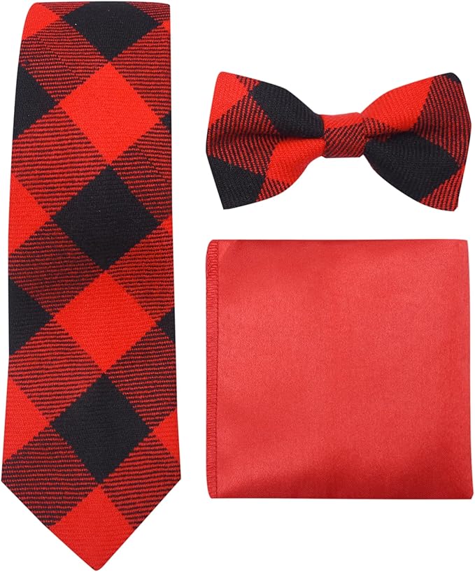 Premium Men’s Gift Tie Set – Rob Roy Tartan Necktie, Pocket Square & Bowtie