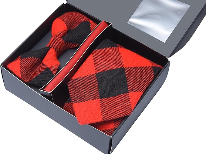 Premium Men’s Gift Tie Set – Rob Roy Tartan Necktie, Pocket Square & Bowtie
