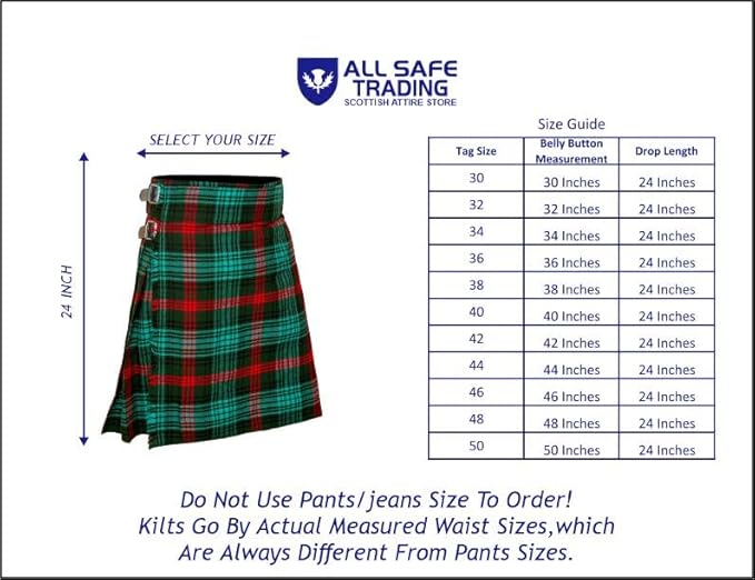 Men’s Scottish 5 Yard Kilt – Rose Hunting Tartan, Traditional Highland & Formal Wedding Wear