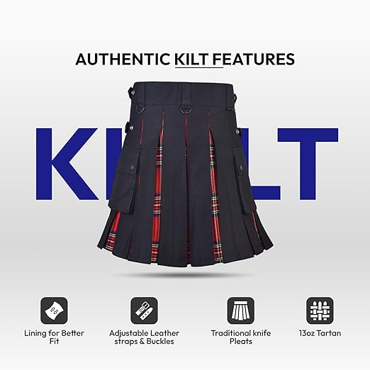 Women’s Royal Stewart Hybrid Kilt – Plaid Mini Skirt for Golf, Highland Games & Casual Wear