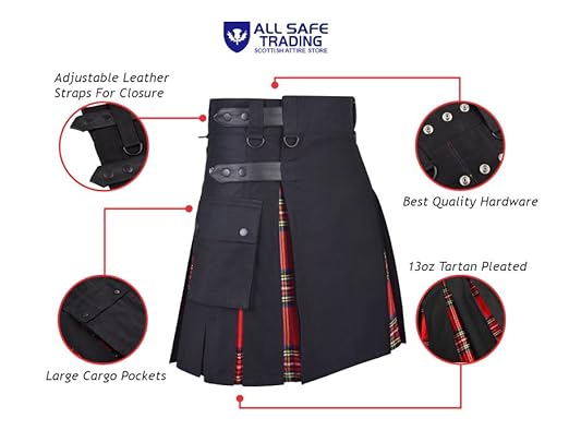 Women’s Royal Stewart Hybrid Kilt – Plaid Mini Skirt for Golf, Highland Games & Casual Wear