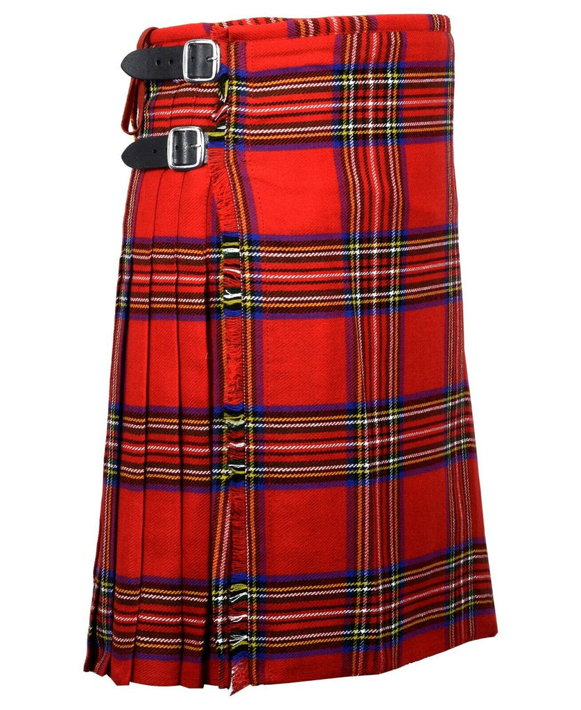 Men's 8 Yard Kilt for Men, Men's Deluxe Kilt, Scottish Tartan Kilt, Highland Wedding Kilt, Royal Stewart Kilt