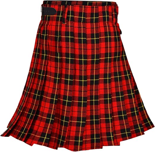 Men’s Scottish 5 Yard Kilt – Wallace Tartan, Traditional Highland & Formal Wedding Wear