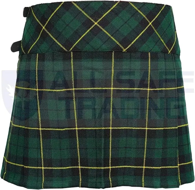 Women's 16'' Wallace Hunting Tartan Pleated Billie Kilt Skirt All Safe International