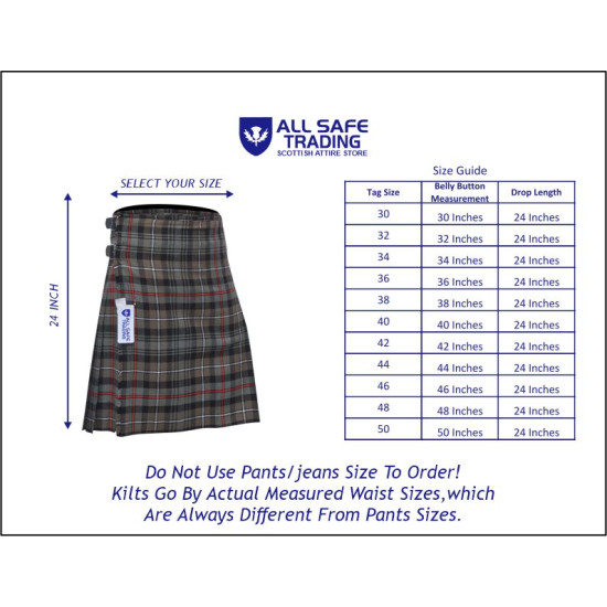 Scottish Traditional 8 Yard Mackenzie Weathered Tartan Kilt