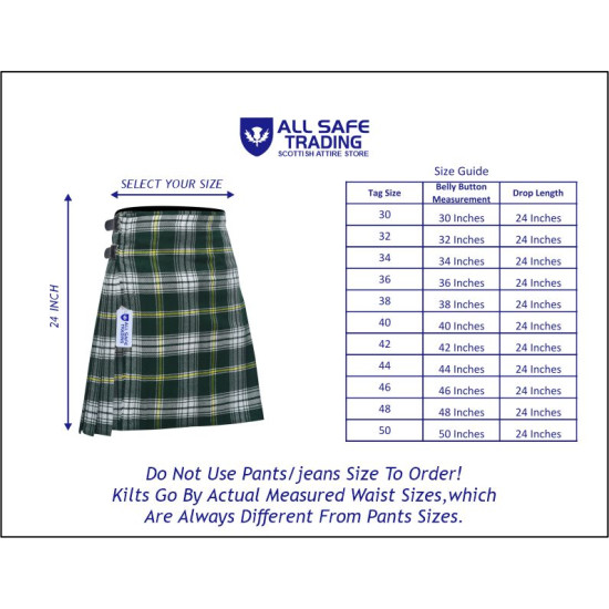 Scottish Traditional 8 Yard St. Patrick's Tartan Kilt