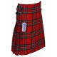 Scottish Men's 9 Piece 8 Yards Kilt Outfit, Royal Stewart Tartan Kilt