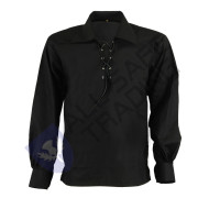Scottish Black Ghillie  Jacobite Jacobean Shirt