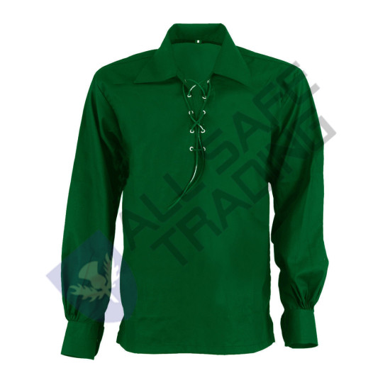 Scottish Green Ghillie  Jacobite Jacobean Shirt