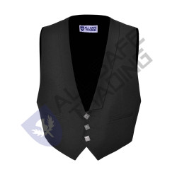 Prince Charlie Black Kilt Waistcoat / Vest