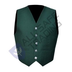 Scottish Green Argyle Kilt 5 Buttons Waistcoat / Vest