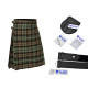 Men's Scottish 6 Piece Casual Kilt Outfit with Sporran, Black Watch Weathered Tartan Kilt