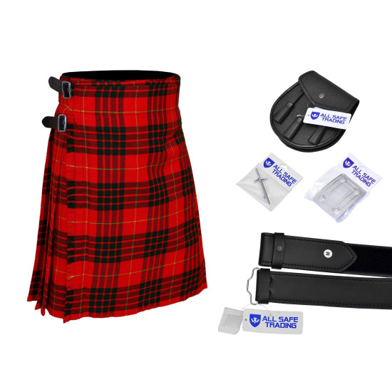 Men's Scottish 6 Piece Casual Kilt Outfit with Sporran, Cameron Tartan Kilt
