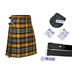 Men's Scottish 6 Piece Casual Kilt Outfit with Sporran, Gordon Weathered Tartan Kilt