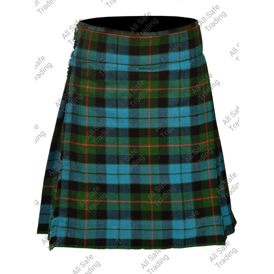 Men's Scottish 6 Piece Casual Kilt Outfit with Sporran, Gunn Ancient Tartan Kilt
