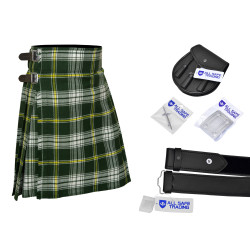 Men's Scottish 6 Piece Casual Kilt Outfit with Sporran, St. Patrick's Tartan Kilt