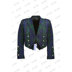 Prince Charlie Black Watch Tartan Kilt Jacket With Waistcoat/Vest