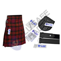 Men's Scottish 6 Piece Casual Kilt Outfit with Sporran, Macdonald Tartan Kilt