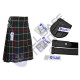 Men's Scottish 6 Piece Casual Kilt Outfit with Sporran, Blue Douglas Tartan Kilt