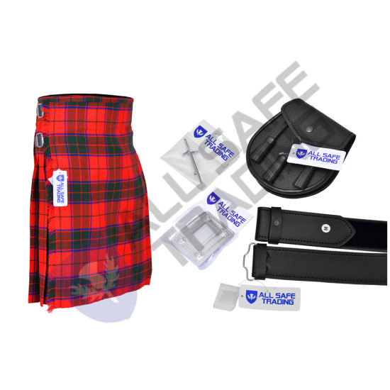 Men's Scottish 6 Piece Casual Kilt Outfit with Sporran, Robertson Tartan Kilt
