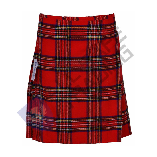 Men's Scottish 6 Piece Casual Kilt Outfit with Sporran, Royal Stewart Tartan Kilt