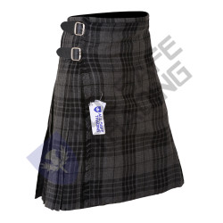 Scottish Men's 9 Piece 8 Yards Kilt Outfit, Grey Watch Tartan Kilt