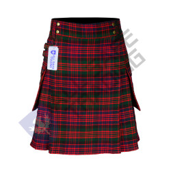 Scottish Men's Modern MacDonald 16oz Tartan Pockets Utility Kilt, Cargo Kilt