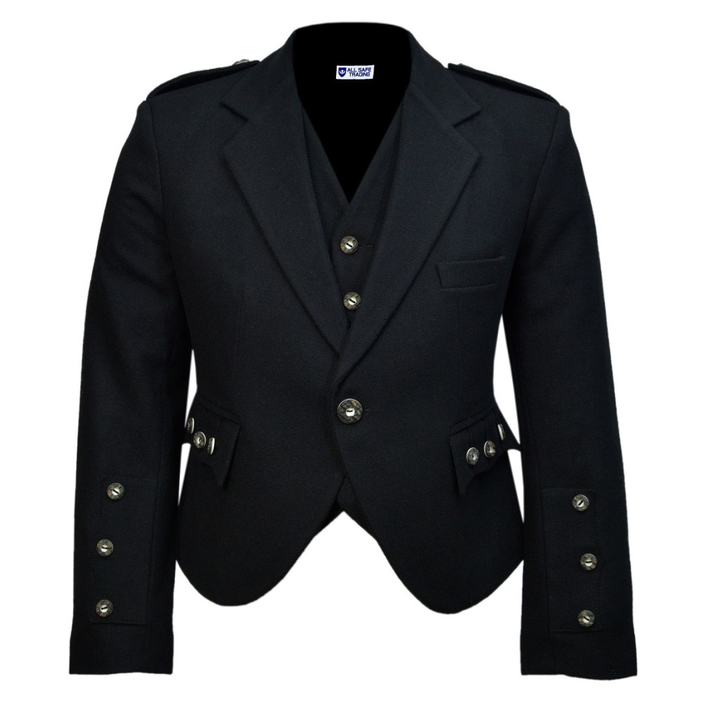New Men's Argyle Kilt Jacket With Waistcoat/Vest Sizes 36" 54"