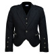 Scottish Black Tweed Argyle Kilt Jacket With Waistcoat/Vest - Sizes 36"- 54"